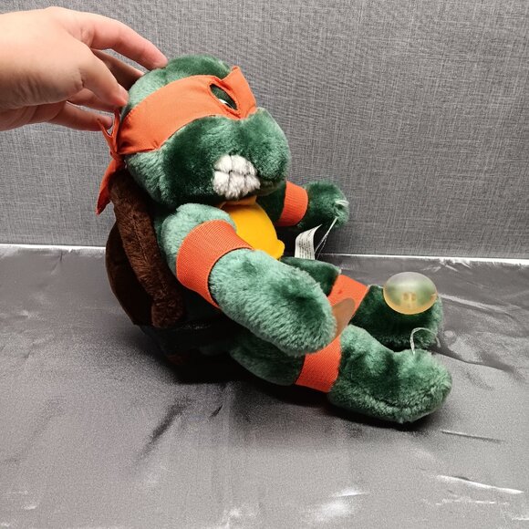 Vtg 1988 TMNT Michelangelo Window Plush Suction Cups Playmates Turtles 80s Toy - Picture 6 of 11